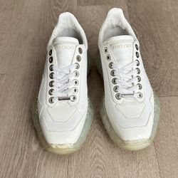 Jimmy Choo White Diamond Sneakers Size 8