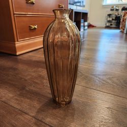 Vidrios San Miguel 100% Recycled Glass •11.25” Tall Bronze Ribbed Vase, great condition
