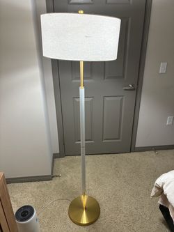 Gold and White Floor Lamp