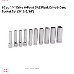 10pc 1/4 6 Point Drive Set