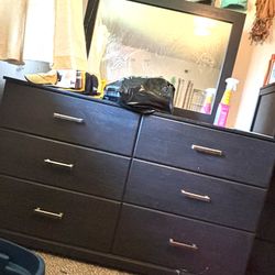 Mirror Dresser With night stand 