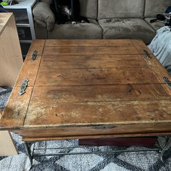 40”x 40” Coffee Table With Iron Legs