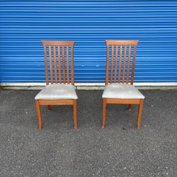 Mid Century Modern Solid Teak Dining Chairs By Benny Linden