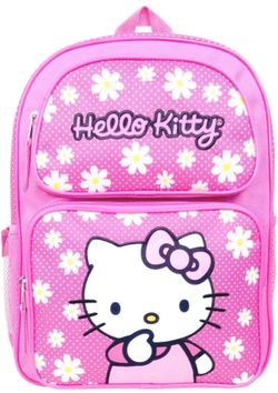 Hello Kitty, Polka Dot, Floral, Large Backpack, #C6CF92