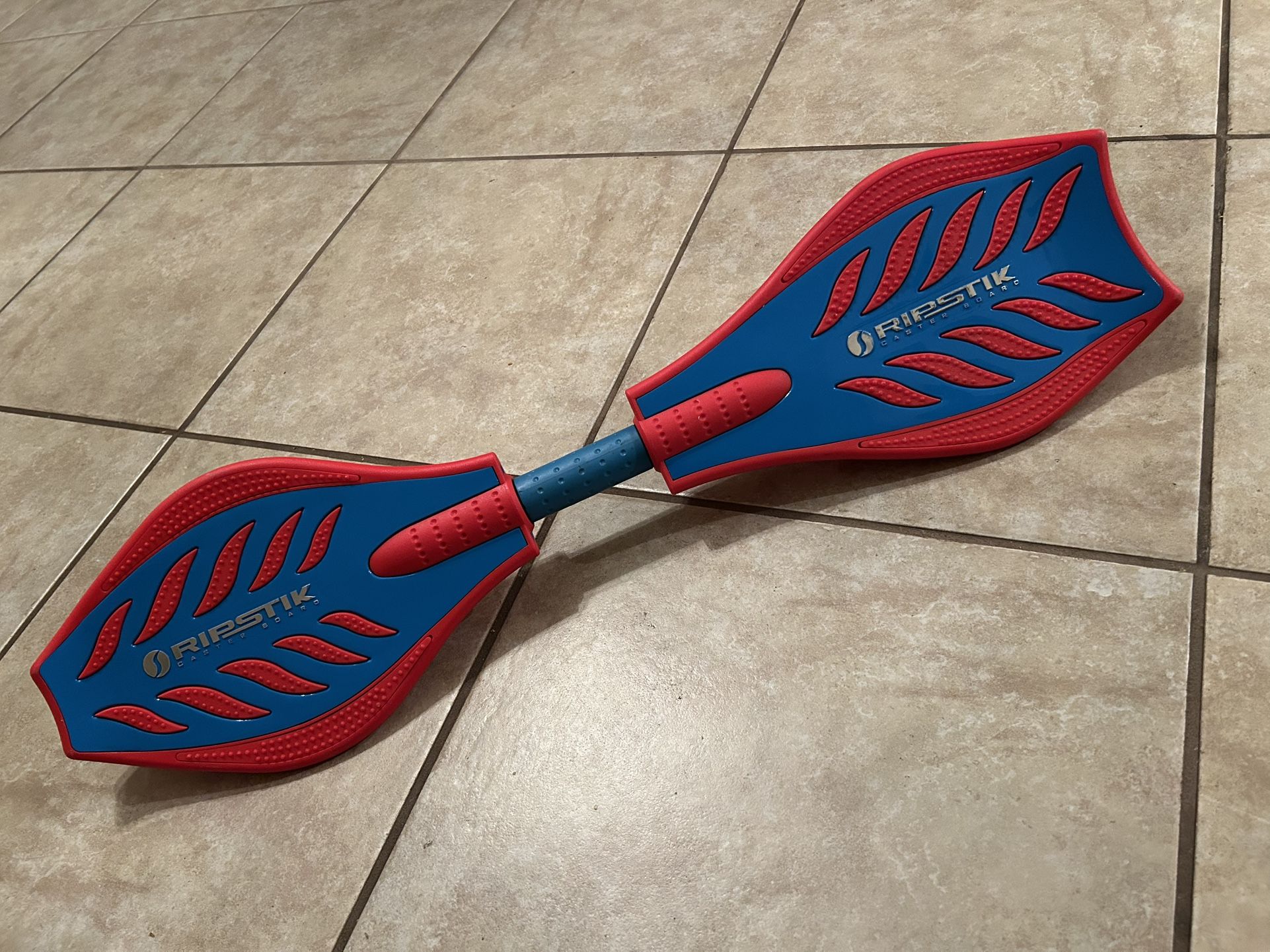 Like New Razor RipStik SkateBoard Brights Collection 2 Wheel Pivoting 360-degree Casters Red Blue Cool Design