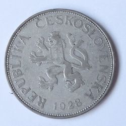 🇨🇿Vintage 1928 Czechoslovak 5 Korun Silver Coin