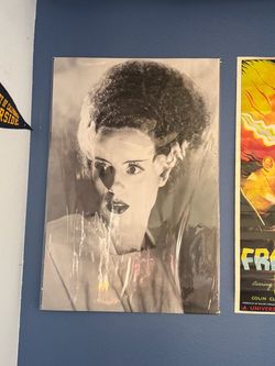 Bride of Frankenstein Black and White Portrait Poster
