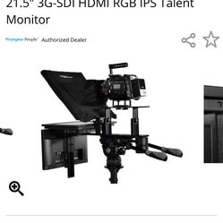 Prompter People Q-Gear Qpro 24" 16:9 Pro 1000 NIT Teleprompter with 21.5" 3G-SDI HDMI RGB IPS Talent Monitor