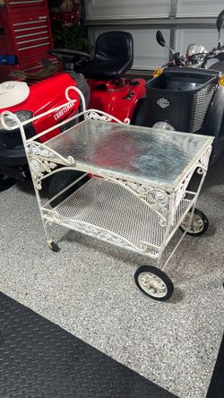 Garden tea cart Vintage Rose Iron Pattern