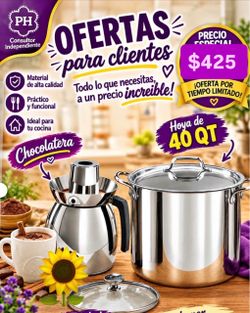 Especial Solo $425.00  Olla Vaporera 40qt Y Chocolatera 3qt Princess House Ventas Finales