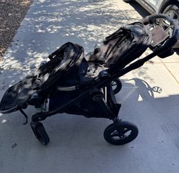 Baby Jogger City Select Double Stroller w/ 2nd Seat & Car Seat Adapter