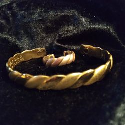 Medical Copper Bracelet & Ring For Healing
