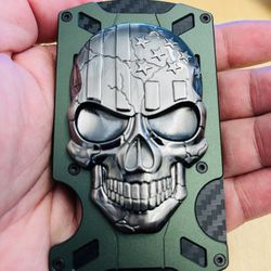 Minimalistic Wallet Skull Face RFID