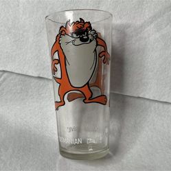 Tasmanian Devil Looney Tunes Pepsi 1973 Brockway(Thick) Glass White Writing