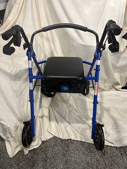 Medline Guardian Rollator Walker MDS86850EBS8 Padded Seat Storage Tote