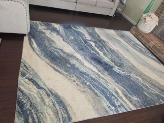 Blue and ivory Area Rug 8 by 10