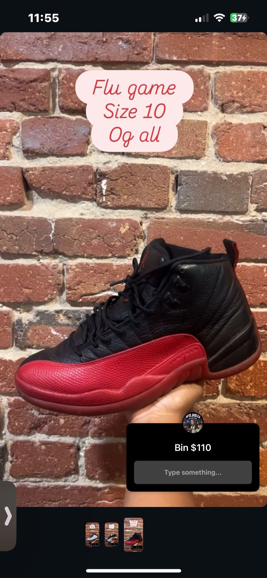 Jordan12 Flu Game Size 10