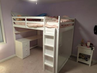 Loft bed with desk