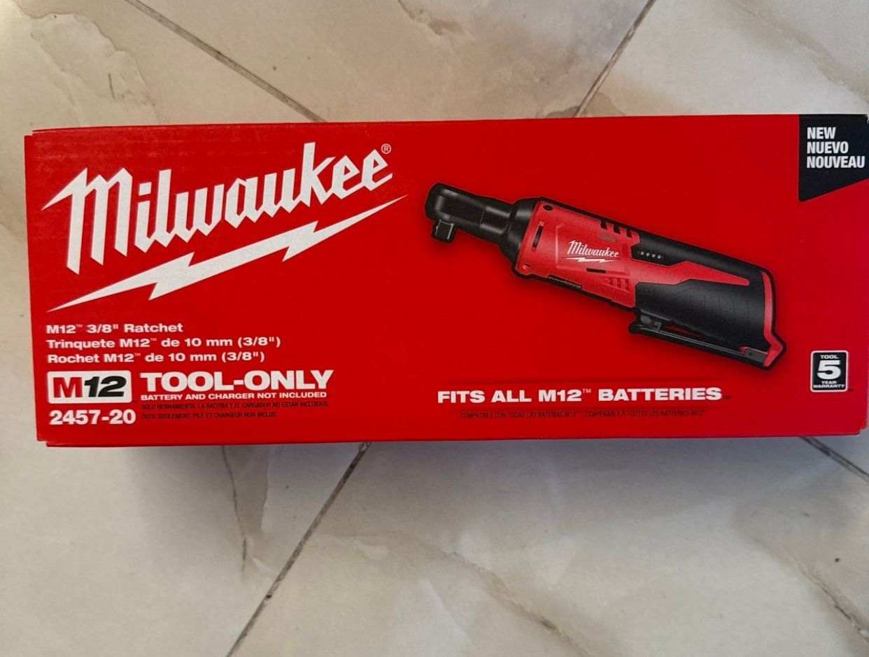 Milwaukee New 3/8” Ratchet M12