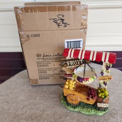 NEW RETIRED Home Interiors Sonoma VILLA Fruit Cart Stand  Wax Melt Candle Holder