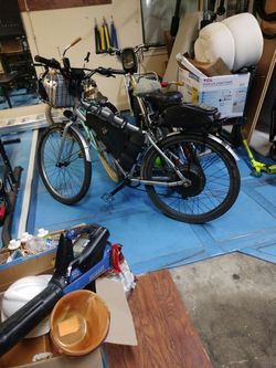 Powerful  1500 W Bike Kit. Installed On Cruiser  Bike. See More In Description 👇