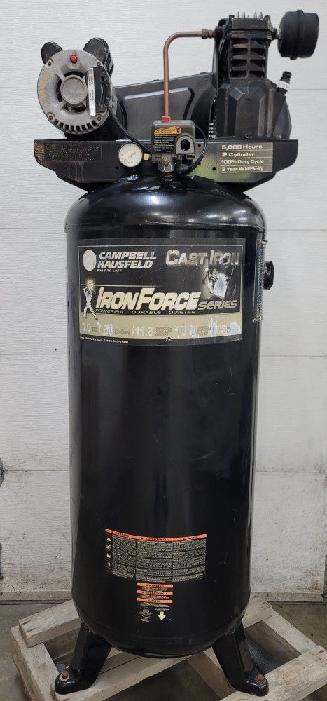 Campbell Hausfeld 60 Gallon 230 Volt Made In The USA Industrial Upright Air Compressor (Never Used)
