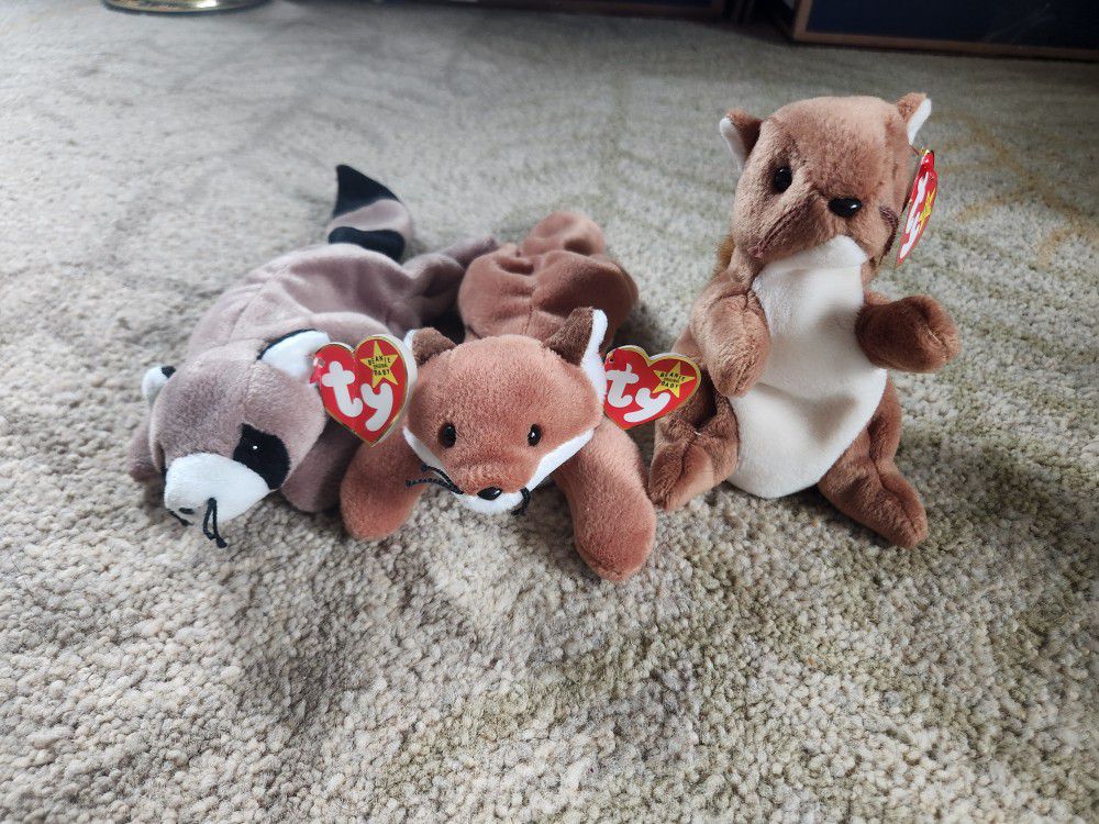 Beanie Babies - Lot of 3 Woodland Critters 
