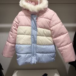 Kids Pink Puffer Jackets And Snow Bibs 