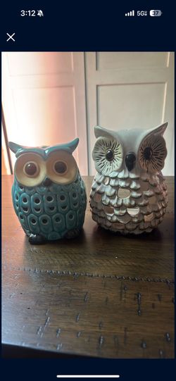 Ceramic Owl Candle Holders