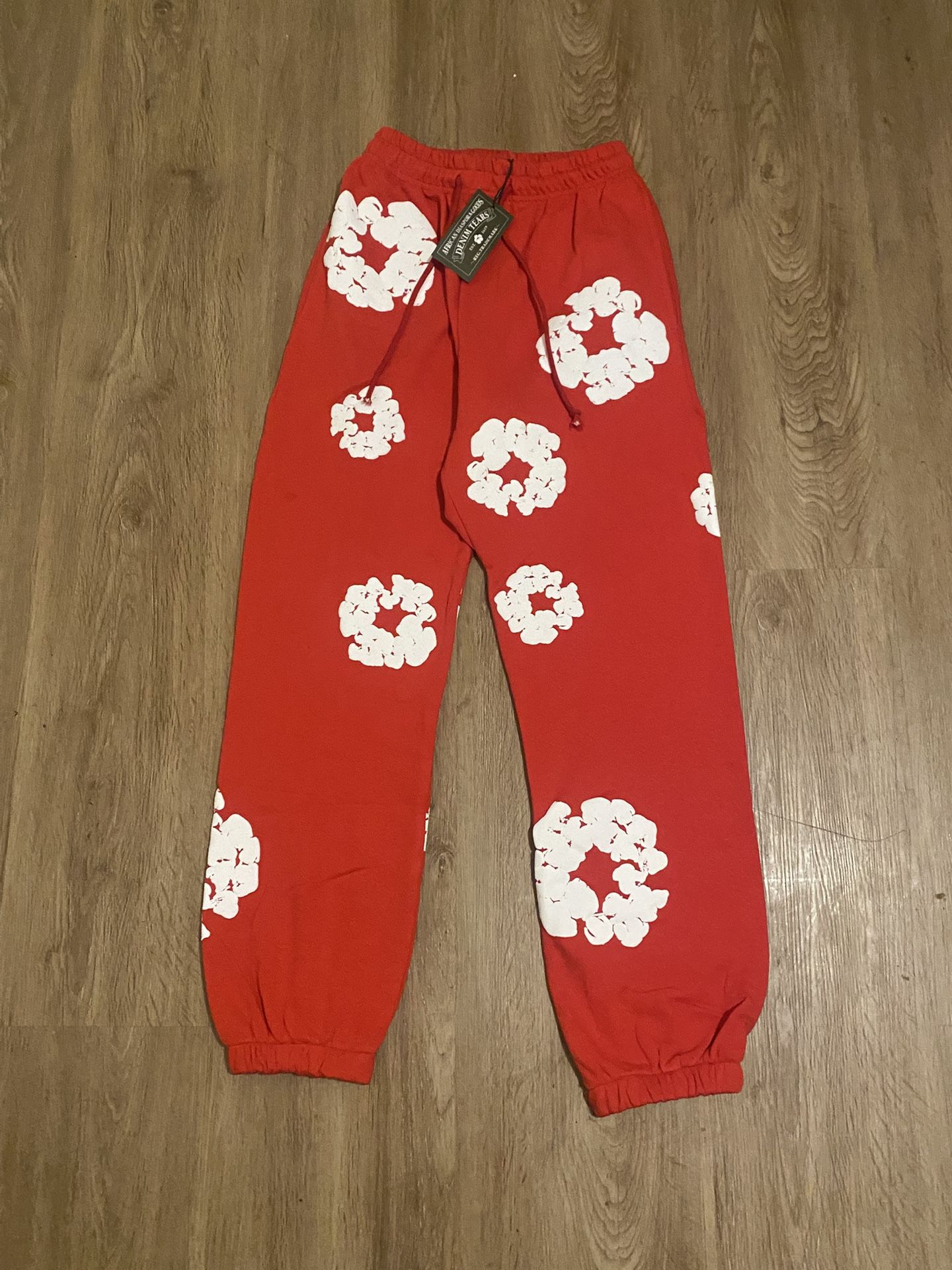 Red Denim Tear Sweatpants large