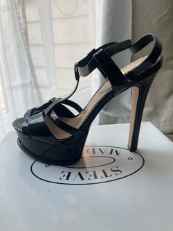 Aldo Black Patent Platform Stiletto Heels
