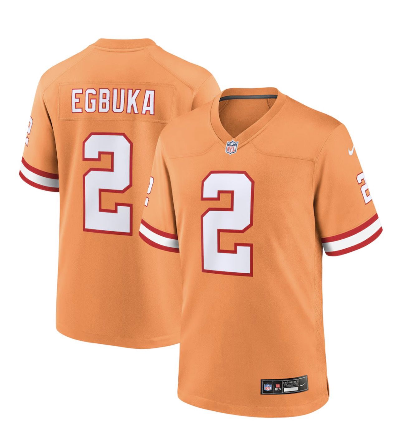 Emeka Egbuka #2 Tampa Bay Buccaneers Creamsicle jerseys NWT