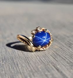 14K Yellow Gold 1.52ctw. Star Sapphire & Diamond Cluster Ring