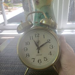 Vintage Antique Big Mechanical Alarm Bed Side Clock 