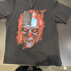 VLONE Flame Skull Graphic T-Shirt – Streetwear Tee – Authentic / Rare