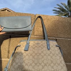 Coach Drawstring Carryall Bag And Wallet Set 