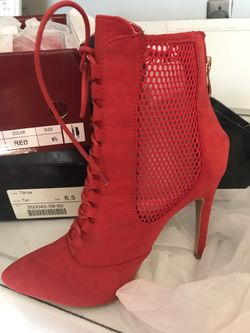 Red suedes heels