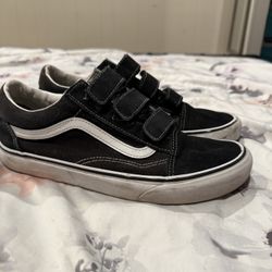 Black vans strap shoes