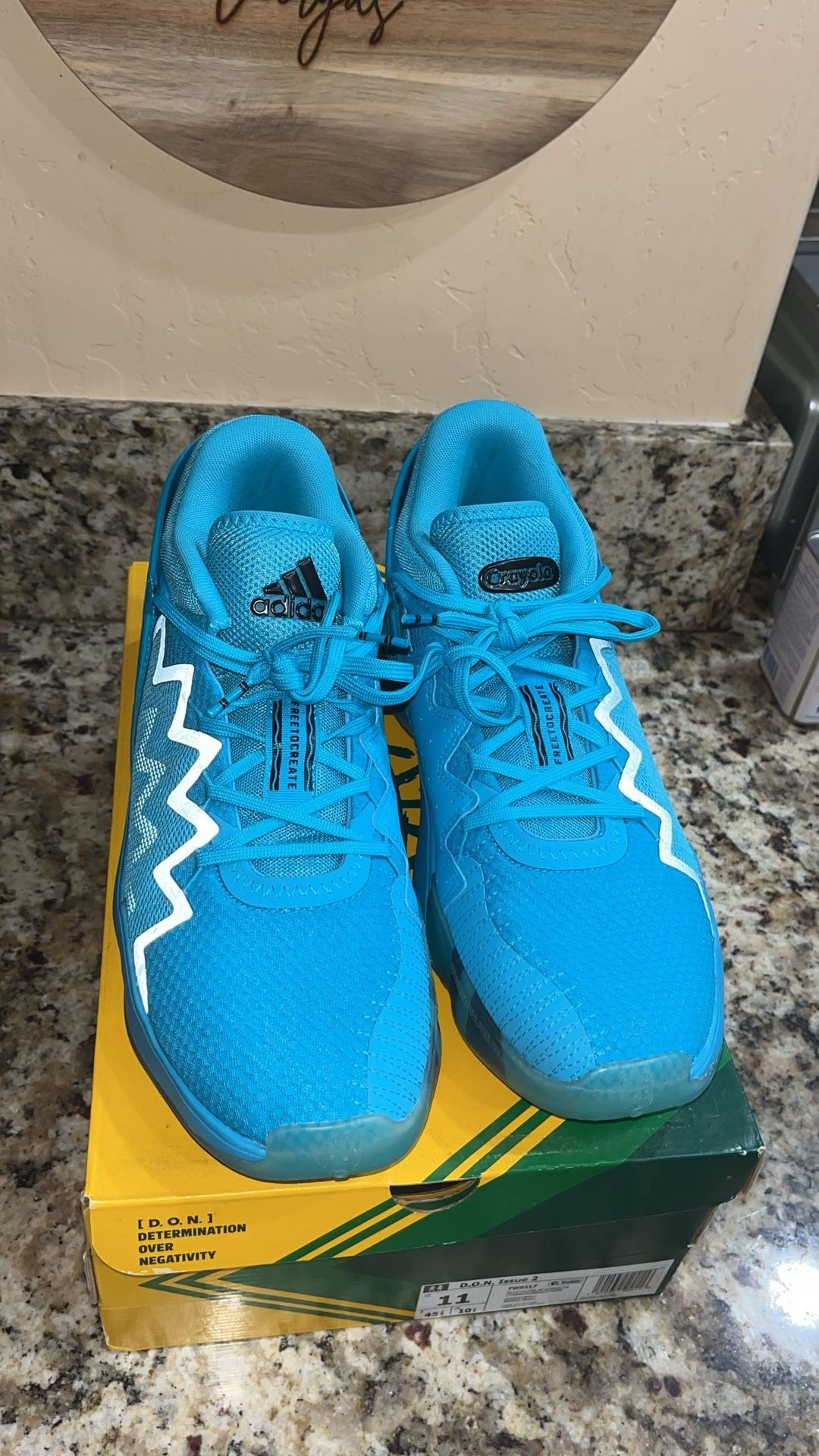 Adidas Don Issue #2 Crayola Signal Cyan Men Size 11