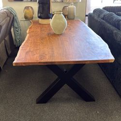 80” Solid Wood Lice Edge Dining Table 
