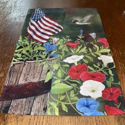 Summer Patriotic Floral Garden Flag 12x17 Inch Colorful Yard Flag New  The Summer Patriotic Floral Garden Flag is a colorful 12x17 inch yard flag perf