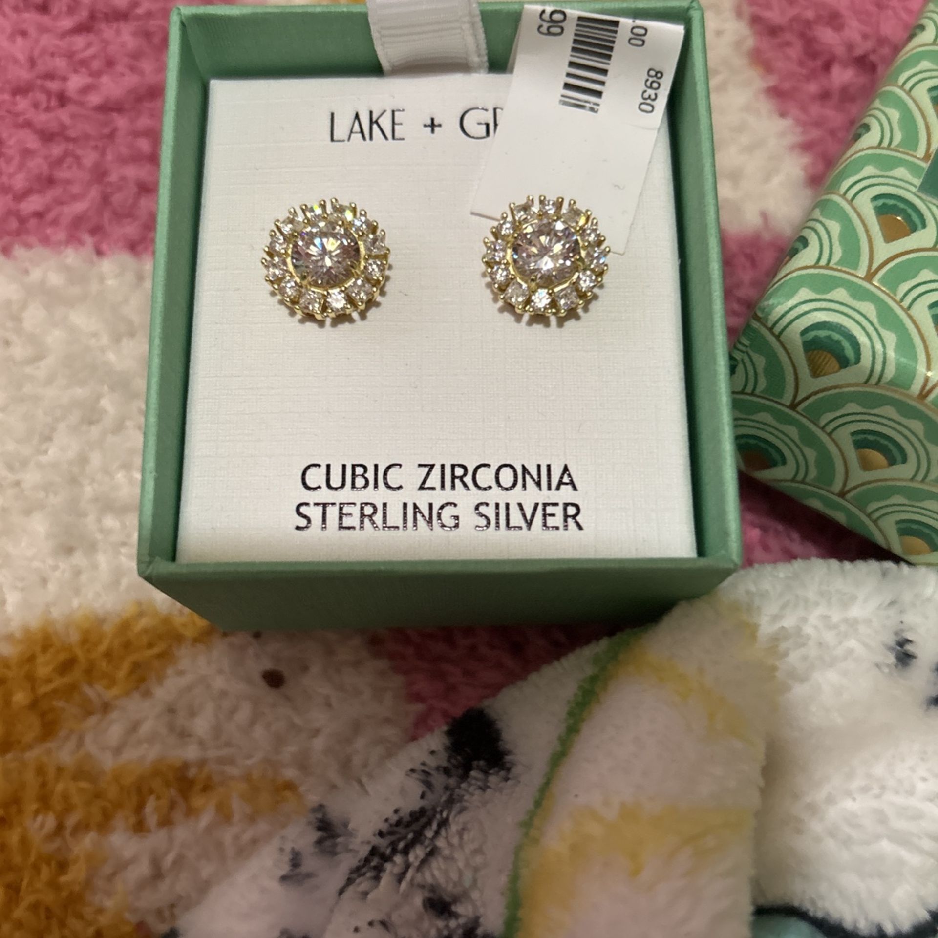 Cubic, Zirconia, And Sterling Silver Earrings