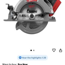 Milwaukee M18 FUEL 18V Lithium-Ion Brushless Cordless 6-1/2 in. Circular Saw (uTool-Only)