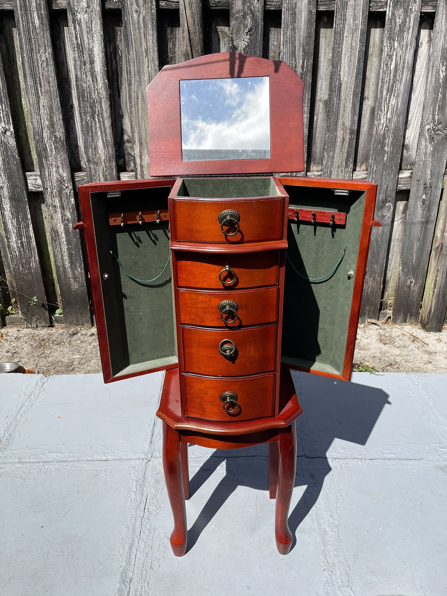 Jewelry Armoire 37”H X 13”1/2W X 10”1/2D In Good Condition $30 Firm On Price