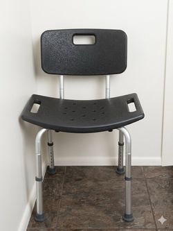 Adjustable Height Shower Chair with Backrest