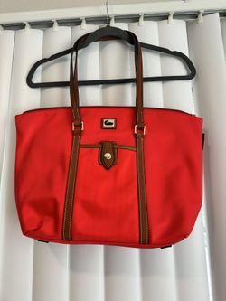 Dooney And Bourke Large Red Wayfarer Zip Tote