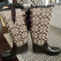 Coach Rain Winter Boots 6 M