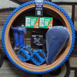 NEW Bicycle Bmx Parts Bundle 20" Blue Classic