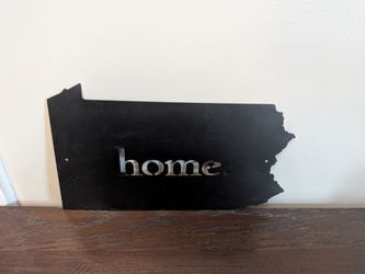 Modern Metal Pennsylvania "home" Wall Art Sign (15" x 9")