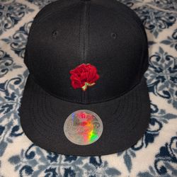Navy blue rose embroidered snapback hat #emo #goth #grunge